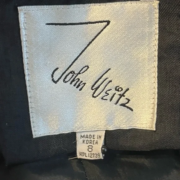 Vintage 70’s 80’s John Weitz Black Lined zip out Rain Trench Coat Sz 8 - Picture 6 of 10